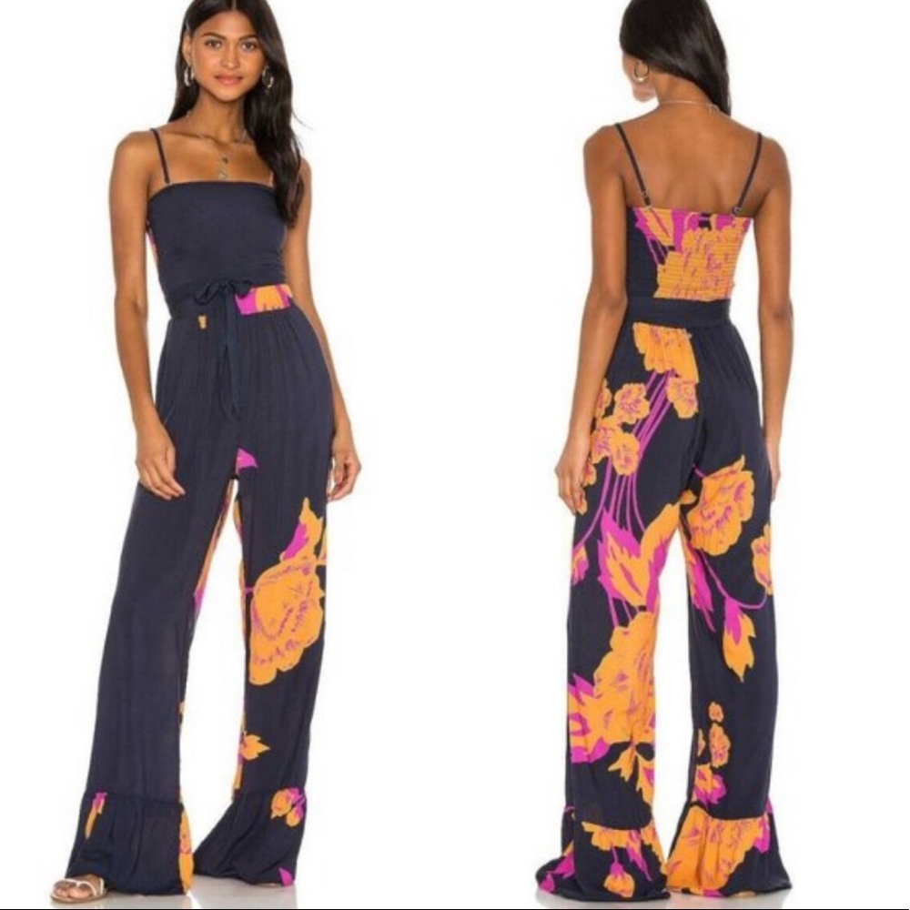 Maaji Convertible Smocked Back Waist Tie Jumpsuit M NWT - Picture 1 of 12